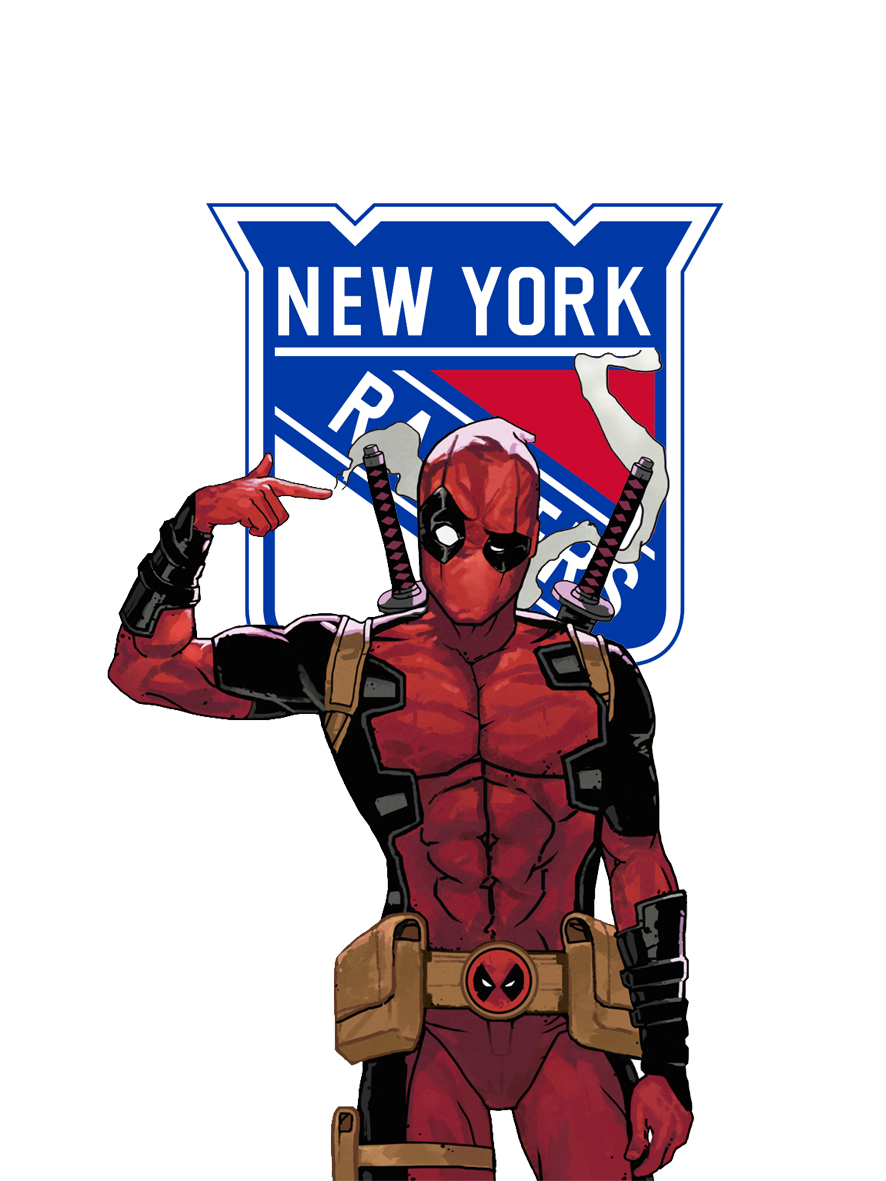 New York Rangers Deadpool Logo vinyl decal